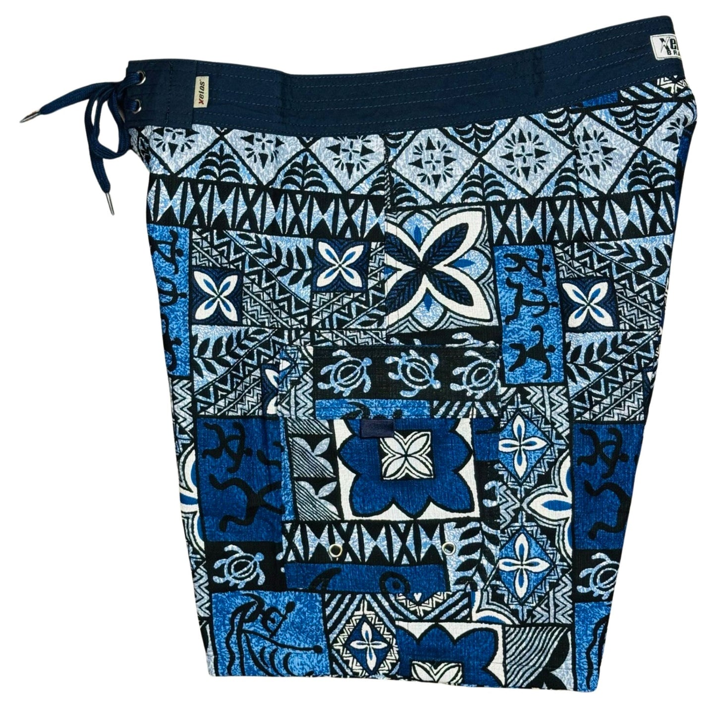 Petroglyph | 100% Natural Cotton | M's NON-Elastic Waist Board Shorts | 3 Lengths