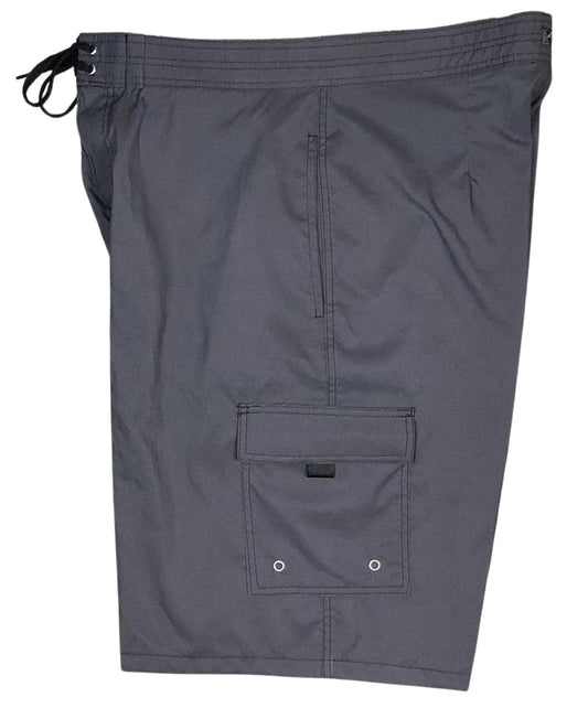 Pack Rat Solids | Quick-Dry Microfiber | M's NON-Elastic Waist Board Shorts | 3 Lengths | 13 Colors