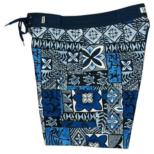 Petroglyph | 100% Natural Cotton | M's NON-Elastic Waist Board Shorts | 3 Lengths