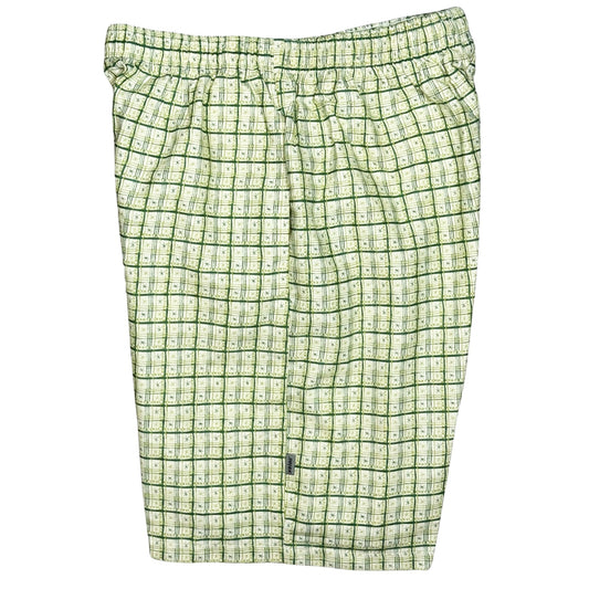 Jetson Plaid UNLINED | 100% Natural Cotton | M's ELASTIC Waist Swim Trunks | 3 Lengths (