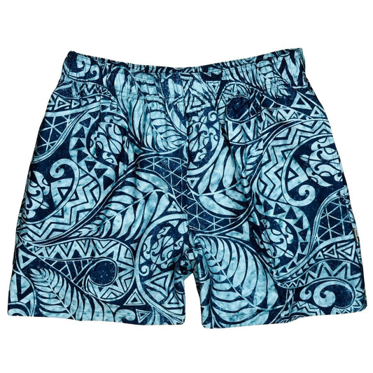Tattoo You UNLINED | 100% Natural Cotton | M's ELASTIC Waist Swim Trunks | Retro Short Length
